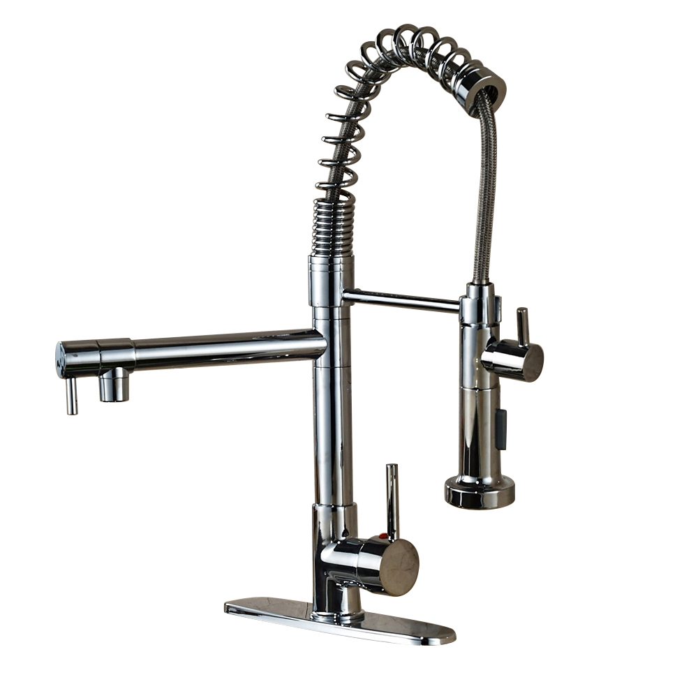 Fontana Calvados Chrome Single Handle Deck Mount Kitchen Sink Faucet